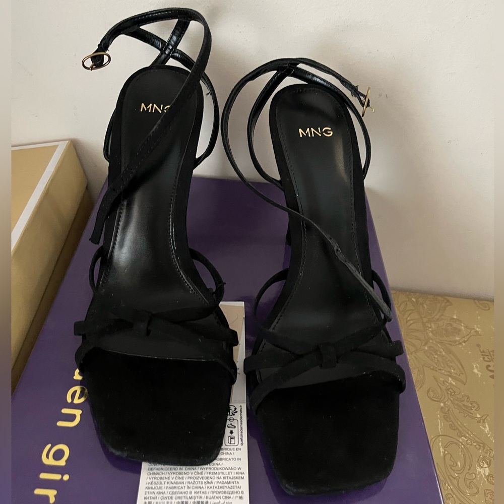 Mango Women's Black Strappy Heels
